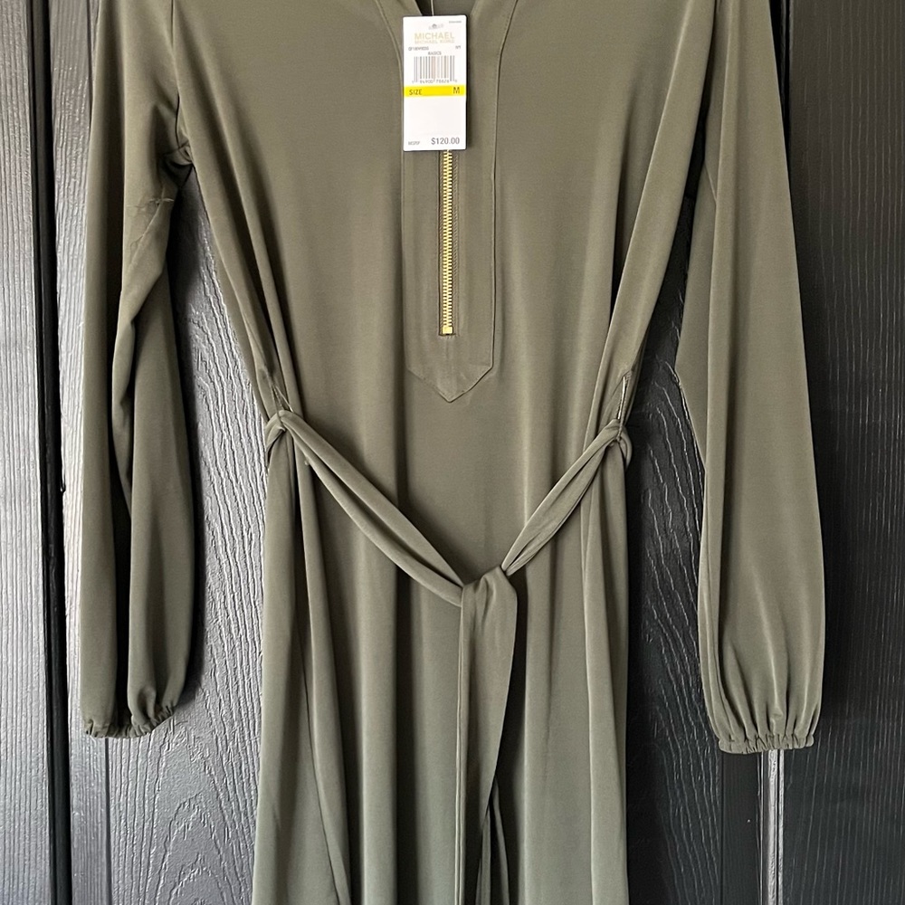 Michael Kors Ivy Green dress - Shift w/ Tie - NWT - Stretchy - Medium